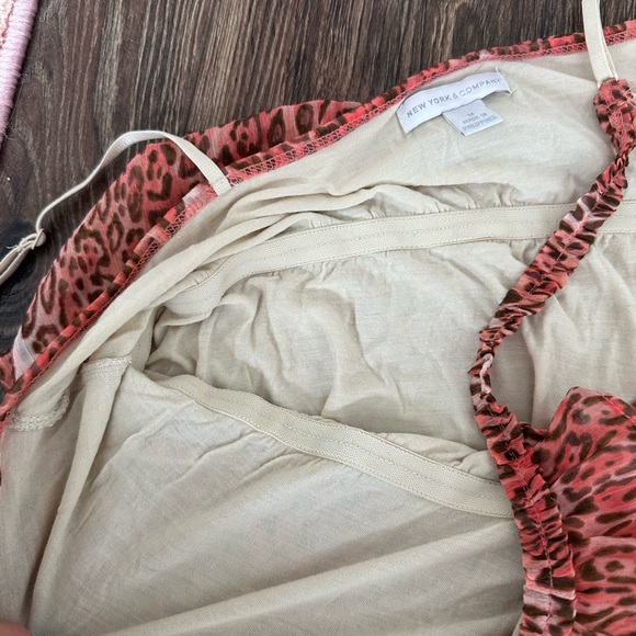 New York & Company Orange Leopard Print Blouse - Picture 4 of 4